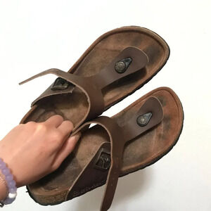 Betula Brown Gizeh Thong Sandal Size 6-6.5